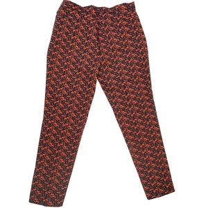 Akris Punto Orange Print Straight Leg Pants Size 8
